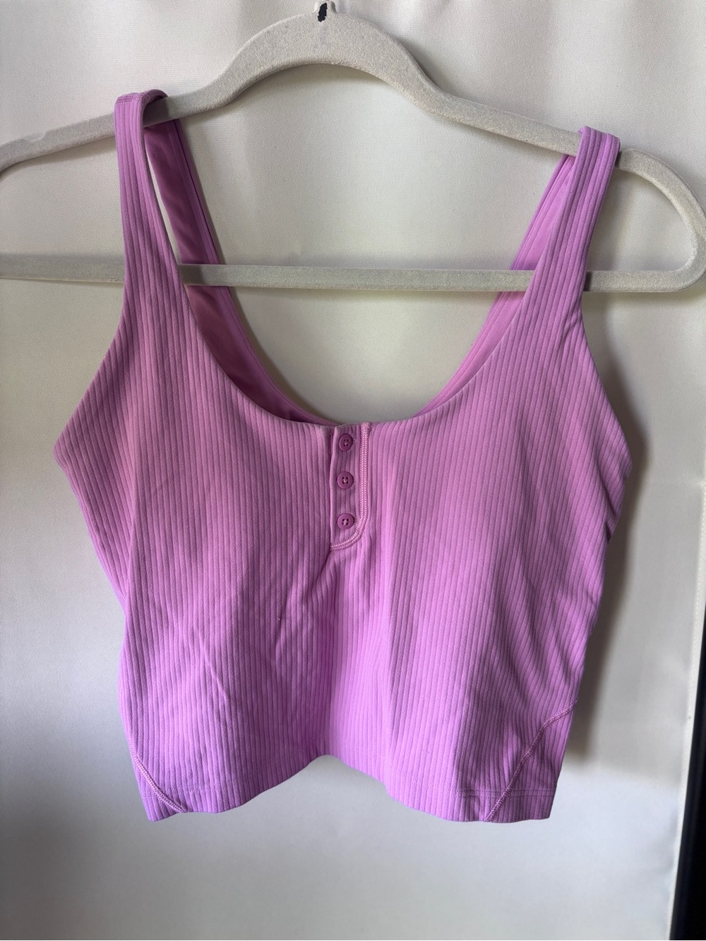 lululemon athletica Ribbed Scoop Henley Crop Top - Lilac